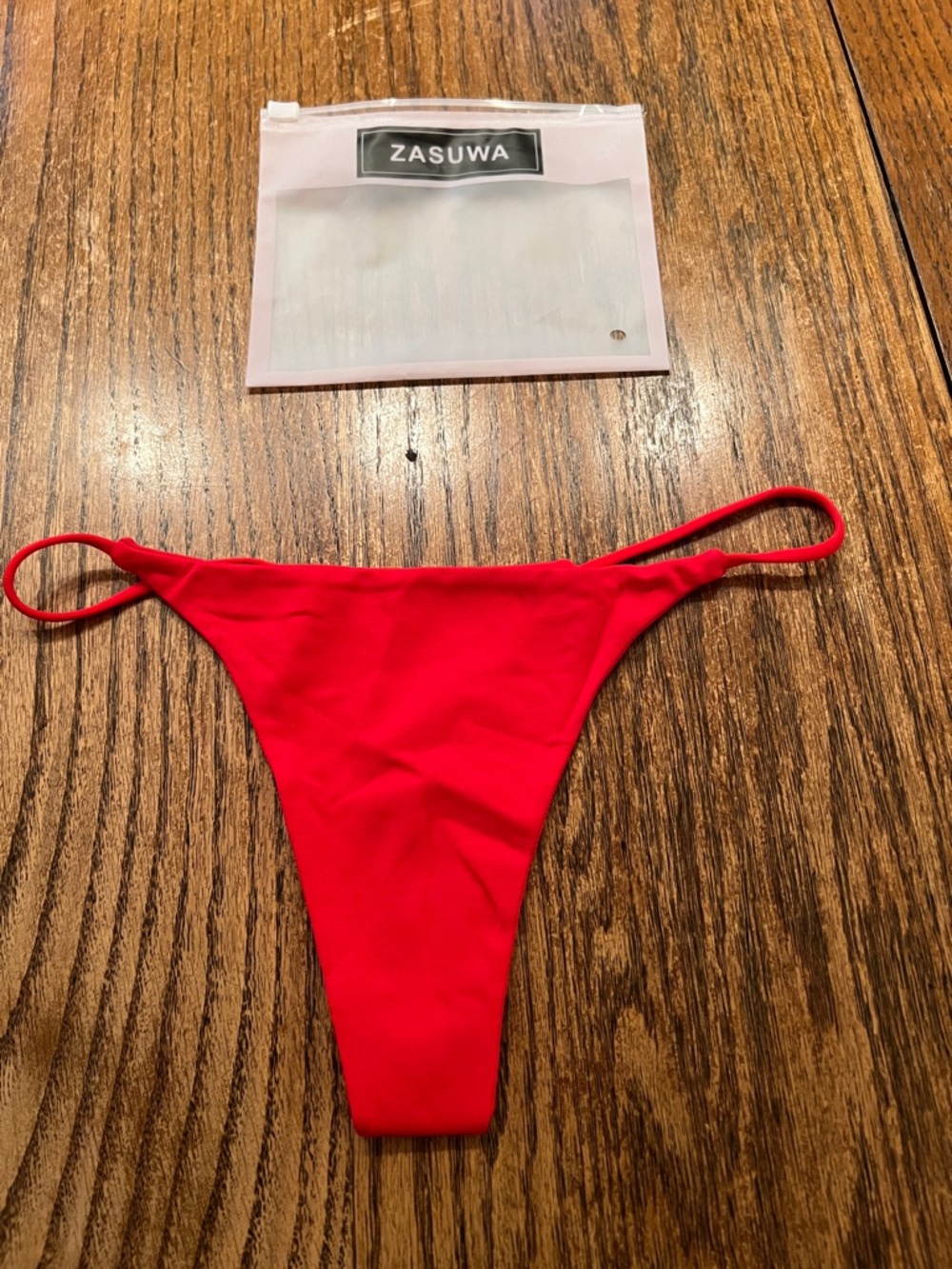 Red T-bar Panties with elastic string sides size M